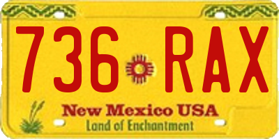 NM license plate 736RAX