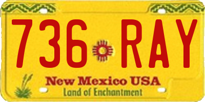 NM license plate 736RAY