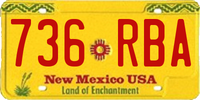 NM license plate 736RBA