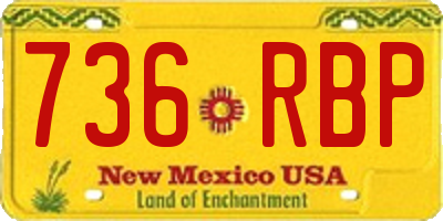 NM license plate 736RBP