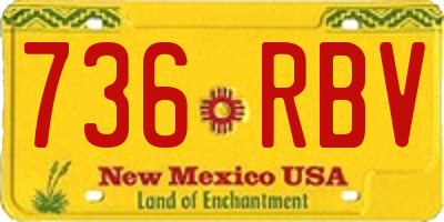 NM license plate 736RBV