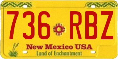 NM license plate 736RBZ