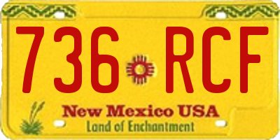 NM license plate 736RCF