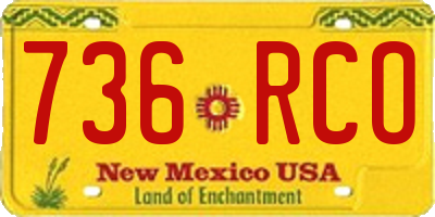 NM license plate 736RCO