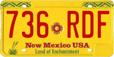 NM license plate 736RDF
