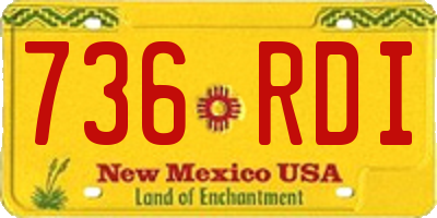 NM license plate 736RDI