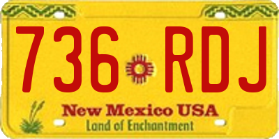 NM license plate 736RDJ