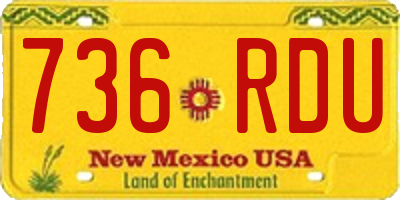 NM license plate 736RDU