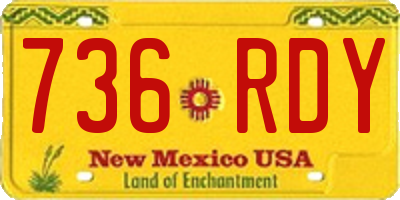 NM license plate 736RDY