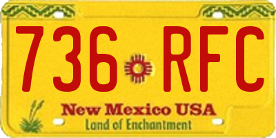 NM license plate 736RFC