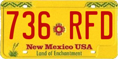 NM license plate 736RFD