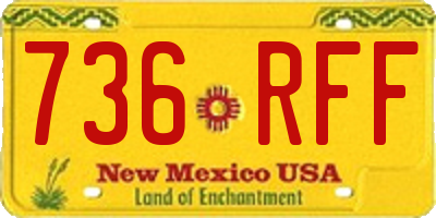 NM license plate 736RFF