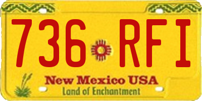 NM license plate 736RFI