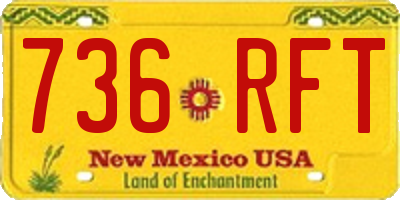 NM license plate 736RFT