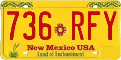NM license plate 736RFY
