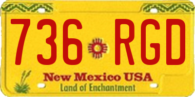 NM license plate 736RGD