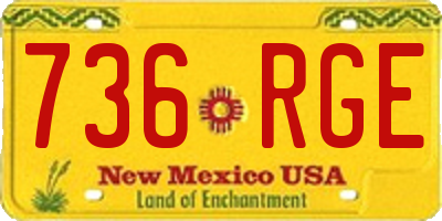 NM license plate 736RGE