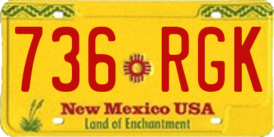 NM license plate 736RGK