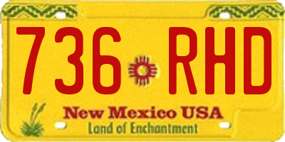 NM license plate 736RHD