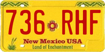 NM license plate 736RHF