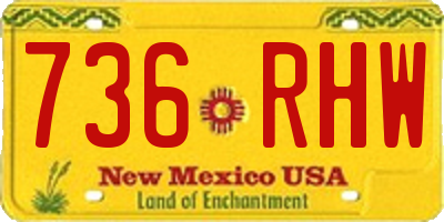 NM license plate 736RHW