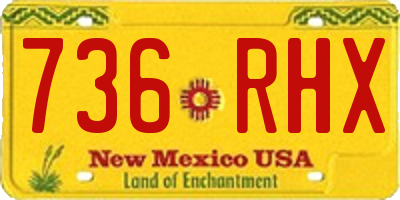 NM license plate 736RHX