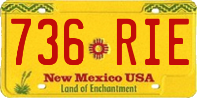 NM license plate 736RIE