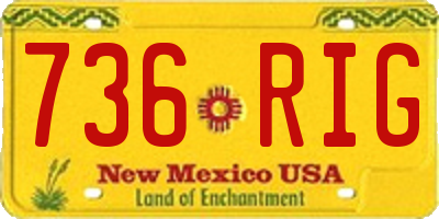 NM license plate 736RIG
