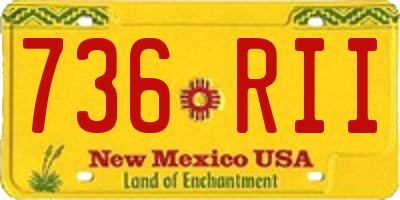 NM license plate 736RII