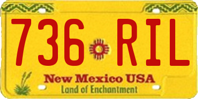 NM license plate 736RIL