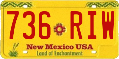 NM license plate 736RIW