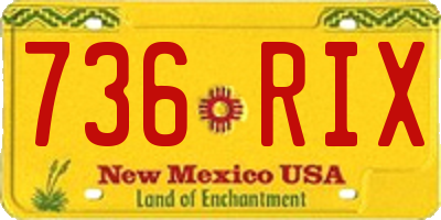 NM license plate 736RIX
