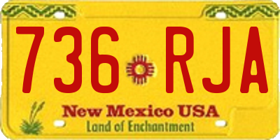 NM license plate 736RJA