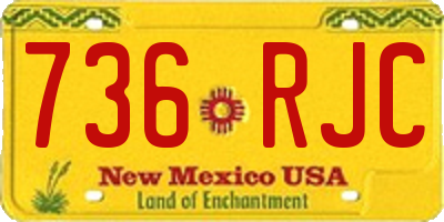 NM license plate 736RJC