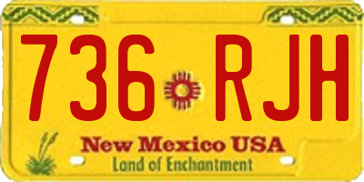 NM license plate 736RJH