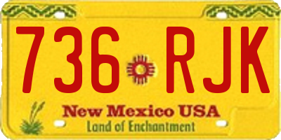 NM license plate 736RJK