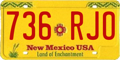 NM license plate 736RJO