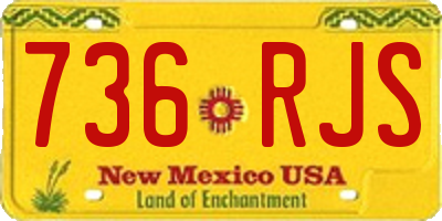 NM license plate 736RJS
