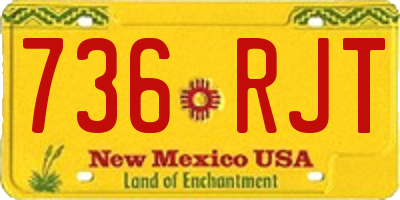 NM license plate 736RJT