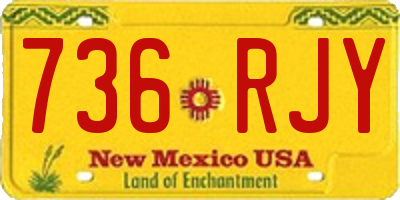 NM license plate 736RJY