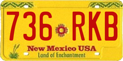 NM license plate 736RKB