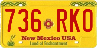 NM license plate 736RKO