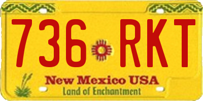 NM license plate 736RKT