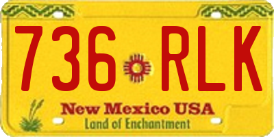 NM license plate 736RLK