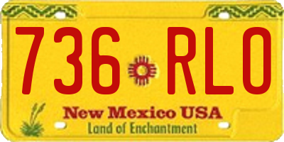 NM license plate 736RLO