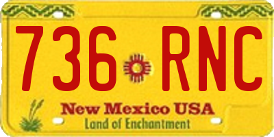 NM license plate 736RNC