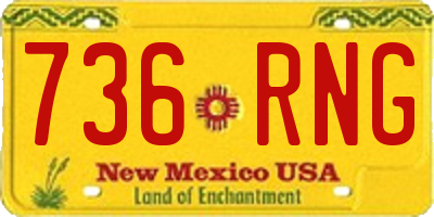 NM license plate 736RNG