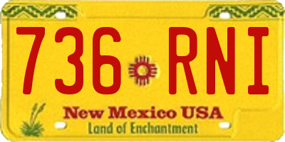 NM license plate 736RNI