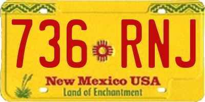 NM license plate 736RNJ