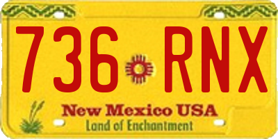 NM license plate 736RNX
